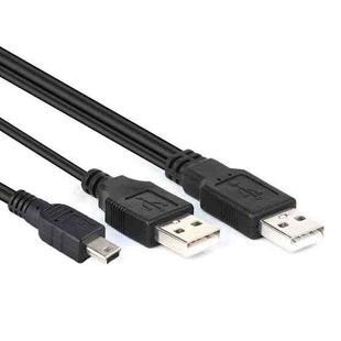2 in 1 USB 2.0 Male to Mini 5pin Male + USB Male Cable, Length: 80 cm(Black)