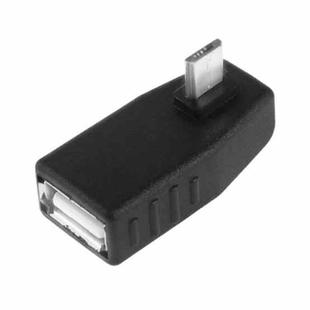 Micro USB Male to USB 2.0 AF Adapter with 90 Degree Angle, Support OTG Function(Black)