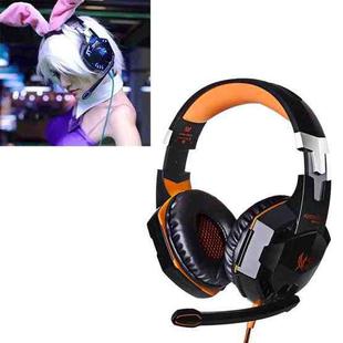 EACH G2000 Over-ear Stereo Bass Gaming Headset with Mic & LED Light for Computer, Cable Length: 2.2m(Orange)