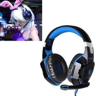 EACH G2000 Over-ear Stereo Bass Gaming Headset with Mic & LED Light for Computer, Cable Length: 2.2m(Blue)