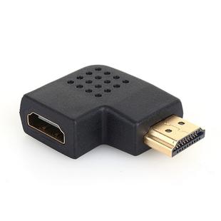 Gold Plated HDMI 19 Pin Male to HDMI 19 Pin Female Adaptor with 90 Degree Angle(Black)