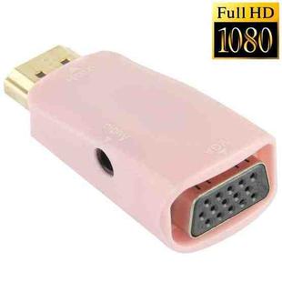 Full HD 1080P HDMI to VGA and Audio Adapter for HDTV / Monitor / Projector(Pink)