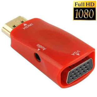 Full HD 1080P HDMI to VGA and Audio Adapter for HDTV / Monitor / Projector(Red)