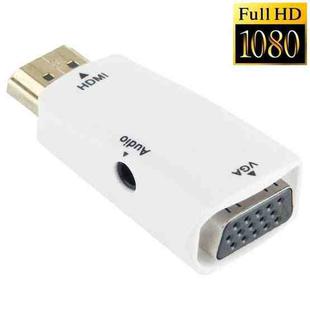 Full HD 1080P HDMI to VGA and Audio Adapter for HDTV / Monitor / Projector(White)