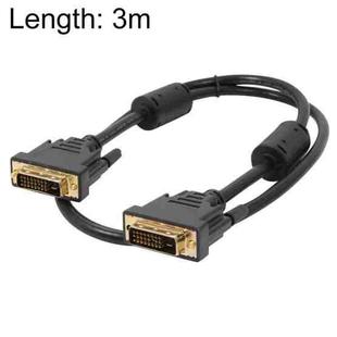 DVI 24+1P Male to DVI 24+1P Male Cable, Length: 3m(Black)