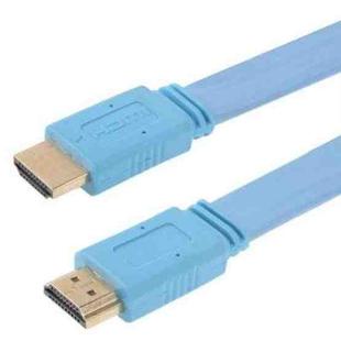 1.4 Version Gold Plated HDMI to HDMI 19Pin Flat Cable, Support Ethernet, 3D, 1080P, HD TV / Video / Audio etc, Length: 0.5m(Blue)