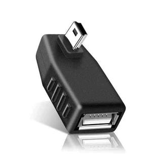 Mini USB Male to USB 2.0 AF Adapter with 90 Degree Right Angled, Support OTG Function(Black)