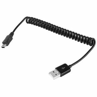 Mini 5-pin USB to USB 2.0 AM Coiled Cable / Spring Cable, Length: 25cm (can be extended up to 80cm)(Black)