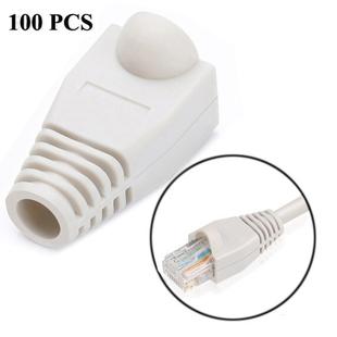 Network Cable Boots Cap Cover for RJ45, White (100 pcs in one packaging , the price is for 100 pcs)(White)