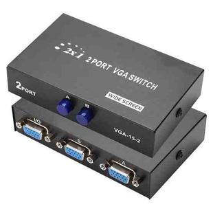 2 Port VGA Switch Box, 2 In 1 Out For LCD PC TV Monitor - HD15 (FJ-15-2C)(Black)