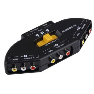 AV-33 Multi Box RCA AV Audio-Video Signal Switcher + 3 RCA Cable, 3 Group Input and 1 Group Output System(Black)