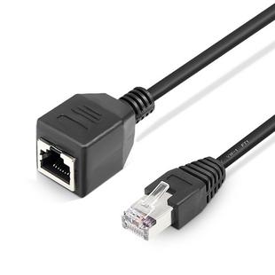 RJ45 Female to Male Cat Network Extension Cable, Length: 30cm(Black)