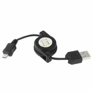 USB 2.0 to Micro USB Retractable Data Cable, Length: 10cm (Can be Extended to 75cm)(Black)