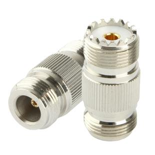 Coaxial RF N Female to UHF Female Adapter(Silver)