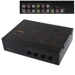 4-Way Video & Audio AMP Splitter with Switch, 4 Inputs, 1 Output (JM-VA401)