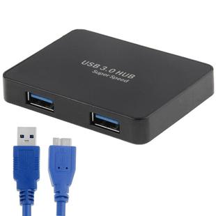 CR-H302 Mirror Surface 4 Ports USB 3.0 Super Speed 5Gbps HUB + 60cm USB 3.0 Transmission Cable(Black)