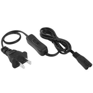 2 Prong Style US Plug AC Power Cord with 304 Switch, Length: 1.5m(Black)