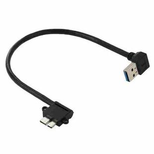 90 Degree USB 3.0 to Micro 3.0 Data Cable for Galaxy Note III / N9000, Length: 26cm