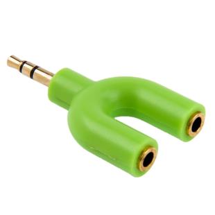 3.5mm Stereo Male to Dual 3.5mm Stereo Female Splitter Adapter(Green)