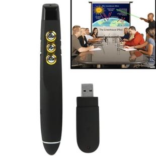 PP-810 2.4GHz Wireless Transmission Multimedia Presenter with Laser Pointer & USB Receiver for Projector / PC / Laptop, Control Distance: 30m(Black)