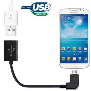 12cm 90 Degree Micro USB OTG Connection Cable(Black)