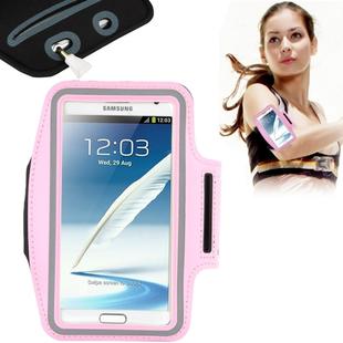 Universal PU Sports Armband Case with Earphone Hole for Galaxy Note 4 / N910 / Note III / N9000 / II / N7100 / i9220 / N7000 /  N7005 / Sony Z2 / Z1(Pink)