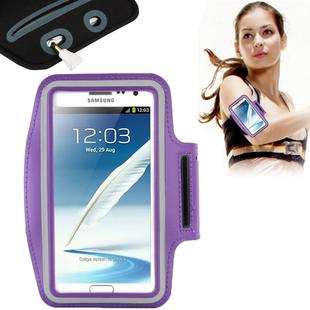 Universal PU Sports Armband Case with Earphone Hole for Galaxy Note 4 / N910 / Note III / N9000 / II / N7100 / i9220 / N7000 /  N7005 / Sony Z2 / Z1(Purple)