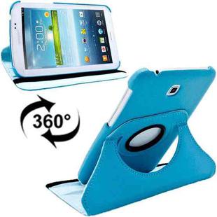 360 Degrees Rotation Litchi Texture Leather Case with Holder for Galaxy Tab 3 (7.0) / P3200 / P3210(Blue)