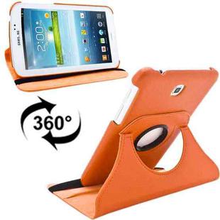360 Degrees Rotation Litchi Texture Leather Case with Holder for Galaxy Tab 3 (7.0) / P3200 / P3210(Orange)