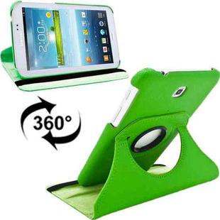 360 Degrees Rotation Litchi Texture Leather Case with Holder for Galaxy Tab 3 (7.0) / P3200 / P3210(Green)