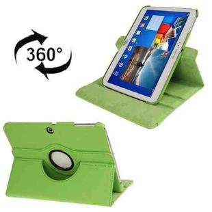 360 Degree Rotation Litchi Texture Leather Case with Holder for Galaxy Tab 3 (10.1) / P5200 / P5210, Green(Green)