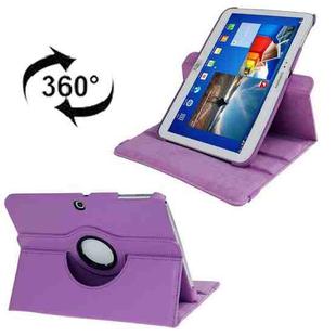 360 Degree Rotation Lichi Texture Leather Case with Holder for Galaxy Tab 3 (10.1) / P5200 / P5210, Purple(Purple)