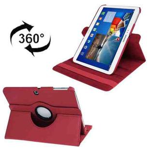 360 Degree Rotation Litchi Texture Leather Case with Holder for Galaxy Tab 3 (10.1) / P5200 / P5210, Red(Red)
