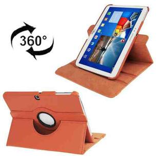 360 Degree Rotation Litchi Texture Leather Case with Holder for Galaxy Tab 3 (10.1) / P5200 / P5210, Orange(Orange)
