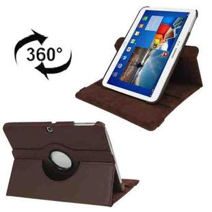 360 Degree Rotation Litchi Texture Leather Case with Holder for Galaxy Tab 3 (10.1) / P5200 / P5210, Brown(Brown)