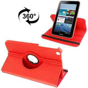 360 Degree Rotation Litchi Texture Leather Case with Holder for Galaxy Tab 3 (8.0) / T3110 / T3100 / T315(Red)