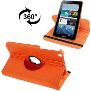 360 Degree Rotation Litchi Texture Leather Case with Holder for Galaxy Tab 3 (8.0) / T3110 / T3100 / T315(Orange)