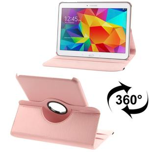 360 Degree Rotatable Litchi Texture Leather Case with 2-angle Viewing Holder for Samsung Galaxy Tab 4 10.1 / SM-T530 / T531 / T535(Pink)