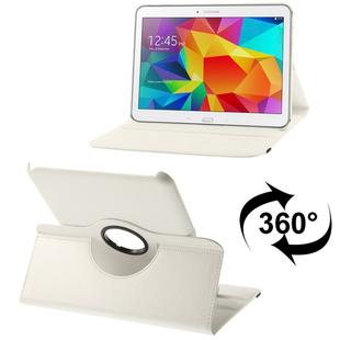 360 Degree Rotatable Litchi Texture Leather Case with 2-angle Viewing Holder for Samsung Galaxy Tab 4 10.1 / SM-T530 / T531 / T535(White)