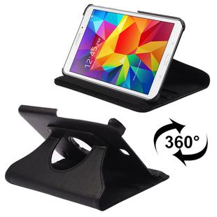 360 Degree Rotatable Litchi Texture Leather Case with 2-angle Viewing Holder for Galaxy Tab 4 8.0 / SM-T330(Black)