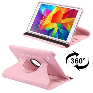 360 Degree Rotatable Litchi Texture Leather Case with 2-angle Viewing Holder for Galaxy Tab 4 8.0 / SM-T330(Pink)