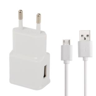 Micro 5 Pin USB Sync Cable + EU Plug Travel Charger, EU Plug(White)