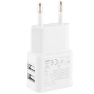 USB Wall Charger Full 2.1A Lidu Jointless Dual USB Output Travel Power Adapter, Compatible with iPhone, iPad, Samsung,Tablet, Kindle and More, EU Plug(White)