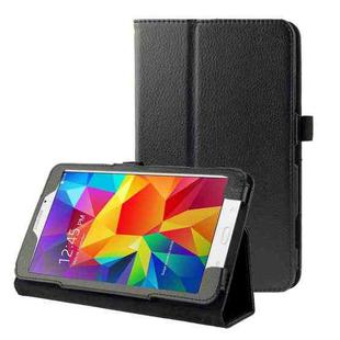 Litchi Texture Flip Leather Case with Holder for Galaxy Tab 4 7.0 / T230 / T231 / T235(Black)
