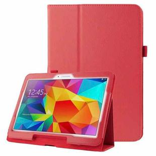 Litchi Texture Flip Leather Case with Holder for Galaxy Tab 4 10.1 / T530(Red)