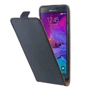 Vertical Flip Magnetic Button Leather Case for Galaxy Note 4 / N910(Black)