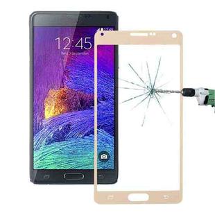 0.3mm Silk-screen Explosion-proof Full Screen Tempered Glass Film for Galaxy Note 4(Gold)