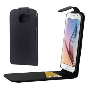 For Galaxy S6 / G920 Colorful Vertical Flip Magnetic Button Leather Case (Black)