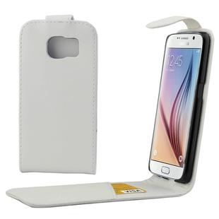 For Galaxy S6 / G920 Colorful Vertical Flip Magnetic Button Leather Case (White)