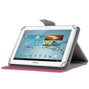 Universal Crazy Horse Texture Horizontal Flip Leather Case with Holder for 9 inch Tablet PC(Magenta)